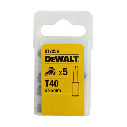 DeWalt Schrauben DT7259-QZ 18 V 5 Stk TX40 Torx 1/4 Antrieb