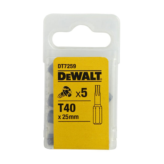 DeWalt DT7259-QZ – Satz Mit 5 Stück 1/4 Zoll Torx Schrauben TX40