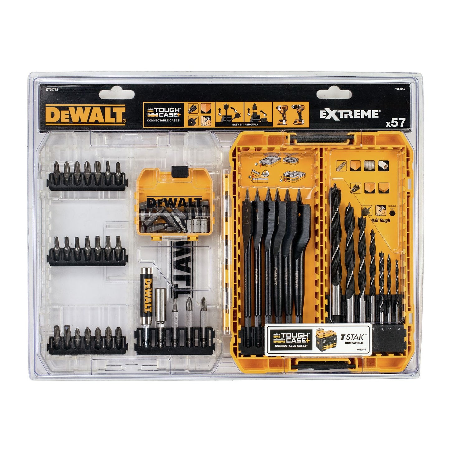 DeWALT Holzbohrer-Set DT70758-QZ 18 V 57-tlg Set