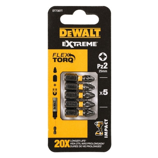 DeWALT 5er-Satz Schlagscheiben PZ2/25mm – Extreme Schlagverdrehung
