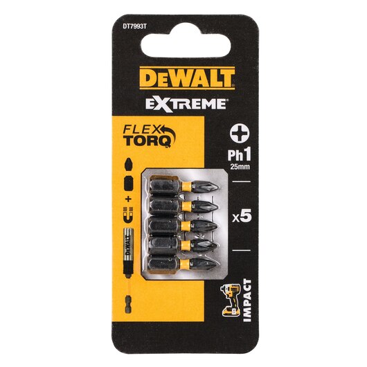 DeWalt Bit 18 V PH1 25mm Kompakt Flexi Torsionszone Set