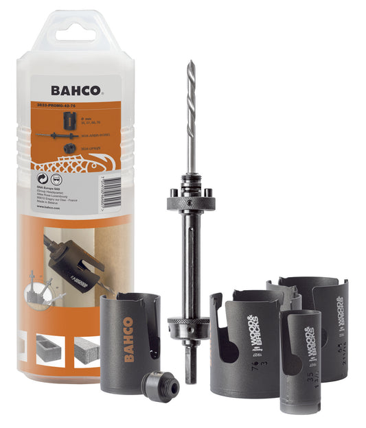 Bahco 3833-PROMO-42-76 – 6-teiliger Satz Superior Multi Construction Hartmetall-Lochsägen für Holz und Ziegel