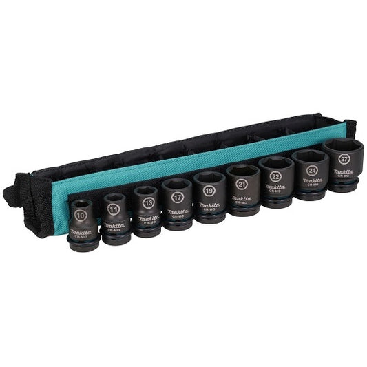 Makita E-16617 9-teiliger Satz Schlagschraubereinsätze – Robuste Chrom-Molybdän-Stahl Konstruktion