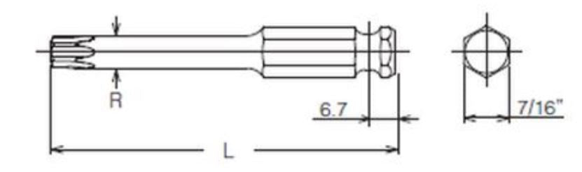 KOKEN Torx-Bit-Satz 7/16-Zoll Koffer Professionelle Qualität