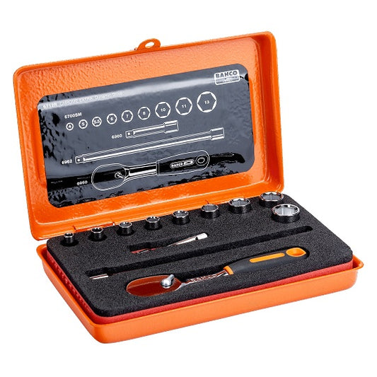 BAHCO Steckschlüsselsatz 6712R 0 V 12-teilig Kompakt Set