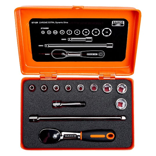 BAHCO Steckschlüsselsatz 6712R 0 V 12-teilig Kompakt Set