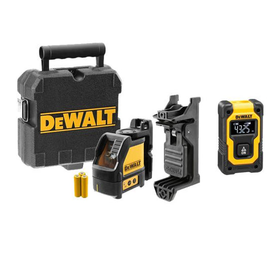 DeWalt Kreuzlinienlaser Set DW088K-DW055EN – Präzise Messungen Bis 15m Mit Entfernungsmesser