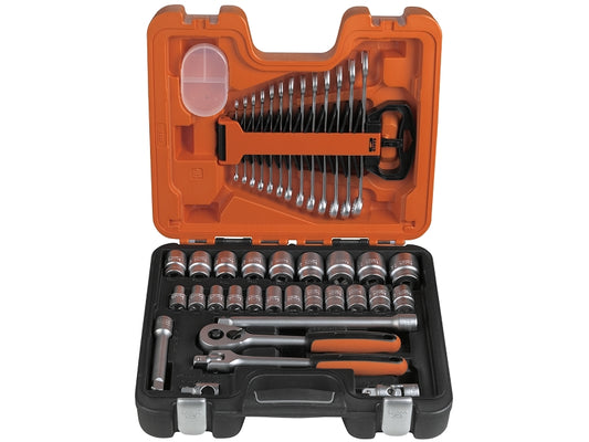Bahco S400 1/2 Zoll Steckschlüssel- und Steckschlüsselsatz – 40 Teile Mit Schnellspanner