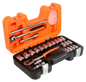 Bahco Satz Metrischer 1/2-Ratscheneinsätze S240-SPL – 24 Teile mit Spline-Profil