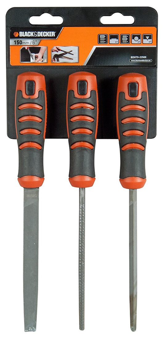 Black+Decker Handfeilenset 150mm – Vielseitige Bearbeitung Für Holz Und Metall