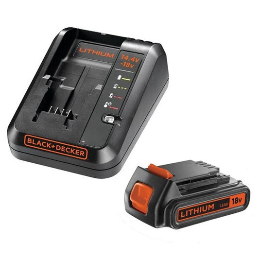 Black+Decker BDC1A15-QW – Zuverlässiges Ladegerät Mit 18V 1,5Ah Akku