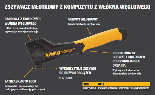 DeWALT Handhefter DWHT75900-0 – Leichte Kohlefaser Konstruktion mit Ergonomischem Design